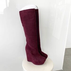 Stuart Weitzman Burgandy Suede Boots